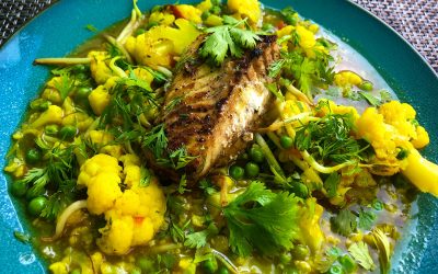 Bloemkoolcurry met Indiase kabeljauw