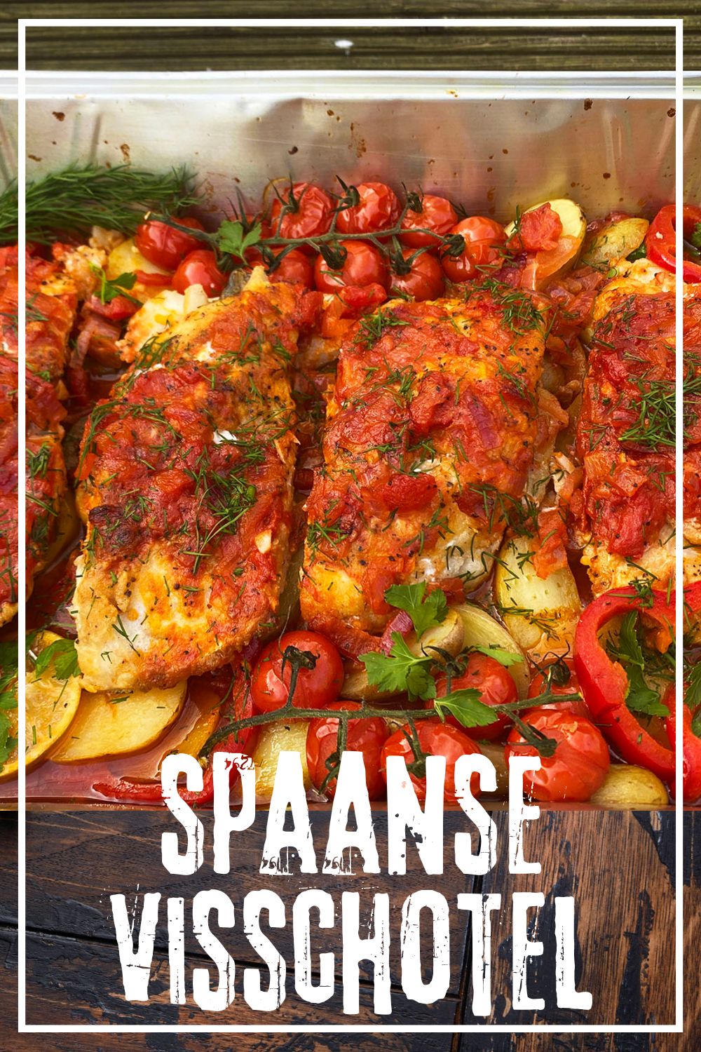 Spaanse vis uit de oven met groenten
